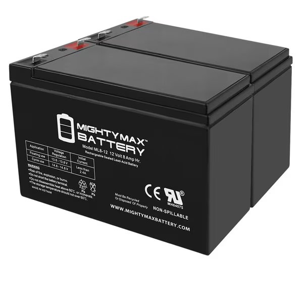 12V 8Ah Battery for Mighty Mule Triton I Gate Opener - 2 Pack, Mighty Max Battery, Mfr#: ML8-12MP22842